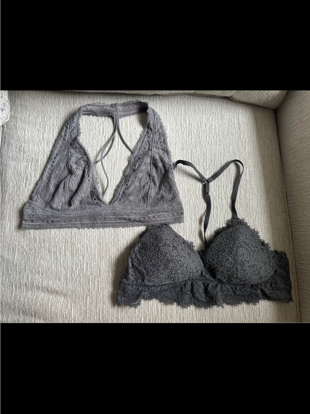 Bundle of 2 Large Aerie & UO Gray Bralettes